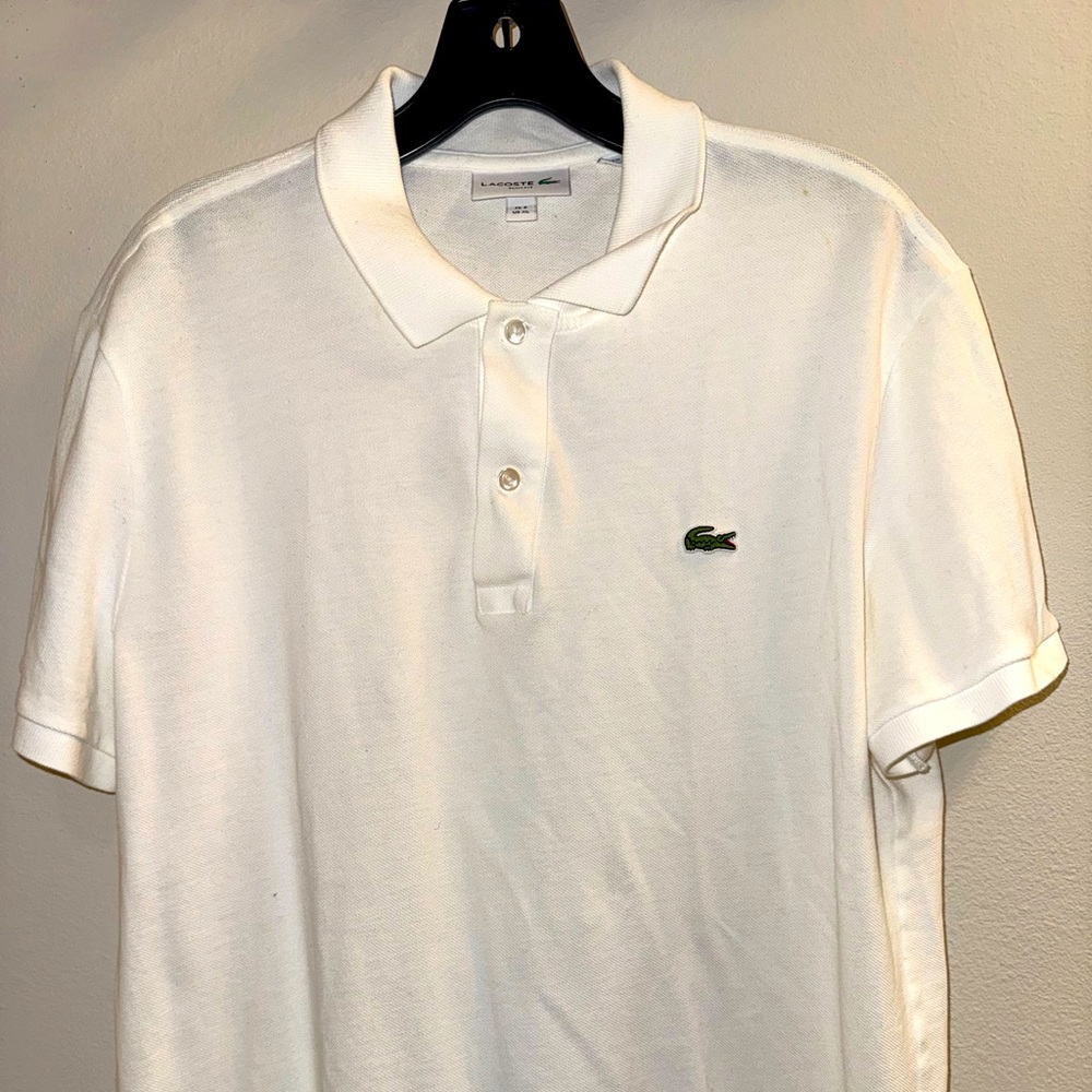 Lacoste White Polo Shirt Classic Cotton Piqué